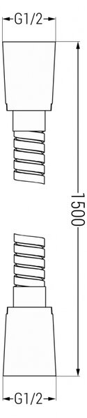 Mexen furtun de duș 150 cm, grafit - 79460-66