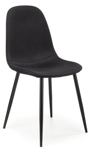 Scaun scandinav cu cadru metalic, tapiterie material textil, 43x47x87x49 cm, negru