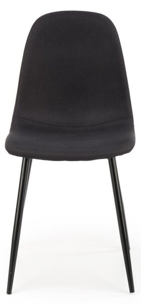Scaun scandinav cu cadru metalic, tapiterie material textil, 43x47x87x49 cm, negru
