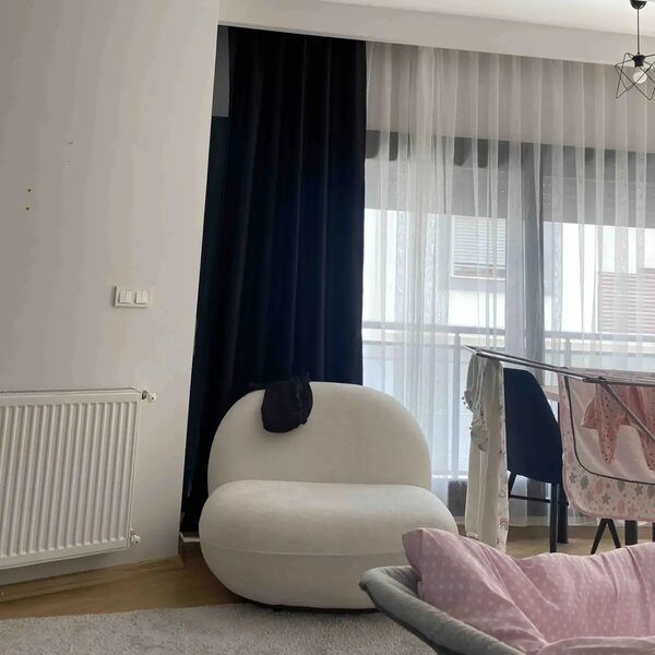 Perdea Blackout opaca negru, 100x260 cm,50029
