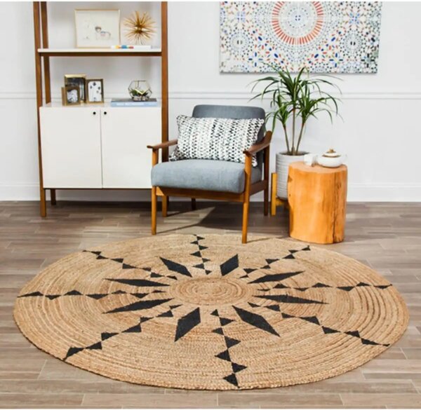 Covor rotund iută Bolero Homs, 90X90 cm,10104