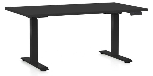 Masa inaltime reglabila OfficeTech C, 120 x 80 cm, bază neagră, negru