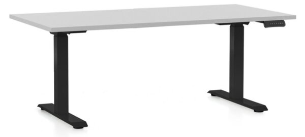 Masa inaltime reglabila OfficeTech C, 160 x 80 cm, bază neagră, gri deschis