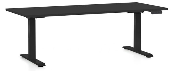 Masa inaltime reglabila OfficeTech C, 180 x 80 cm, bază neagră, negru