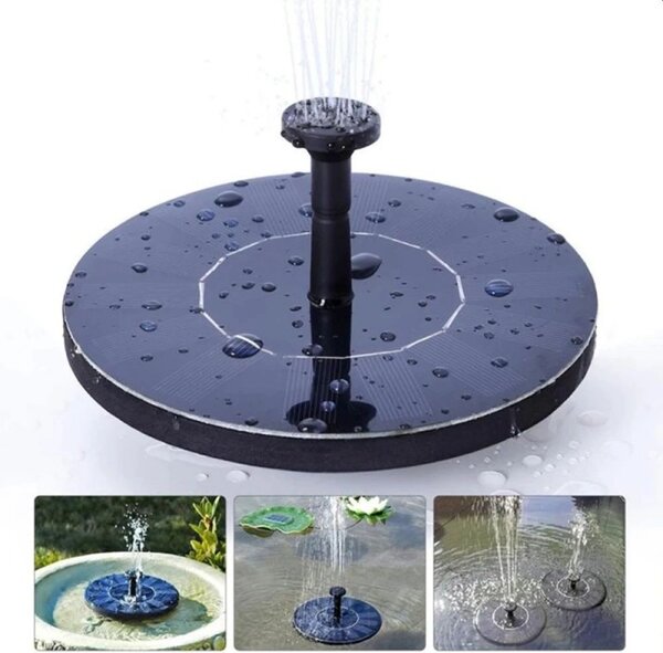 Fantana cu incarcare solara, 4 duze, jet 40 cm, diametru 13 cm, IPX8