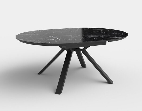 Masa bucatarie extensibila neagra Vertigo, 130-180 / 130/76 CM