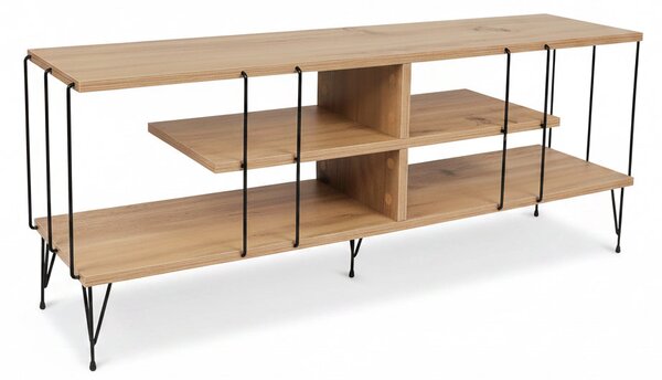 Comoda TV Eze, Crem - Alb - Maro - Gri, 120x45x30 cm