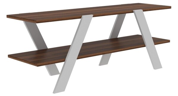 Comoda Tv April, Gri - Alb - Antracit - Nuc, 120x45x33 cm