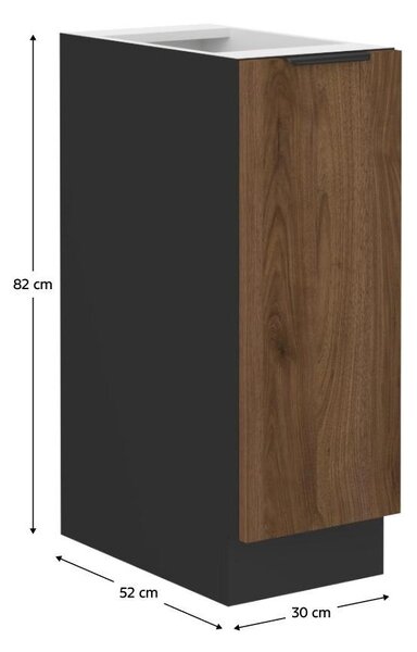 Dulap inferior bucătărie cu coș extensibil Monzesa 30 D CARGO BB (nuc okapi + negru) . 1096942