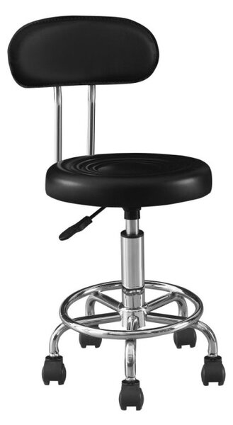 Set 2 scaune ergonomice fara manere, baza cromata, reglabil pe inaltime, polipropilena, negru