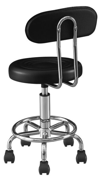 Set 2 scaune ergonomice fara manere, baza cromata, reglabil pe inaltime, polipropilena, negru