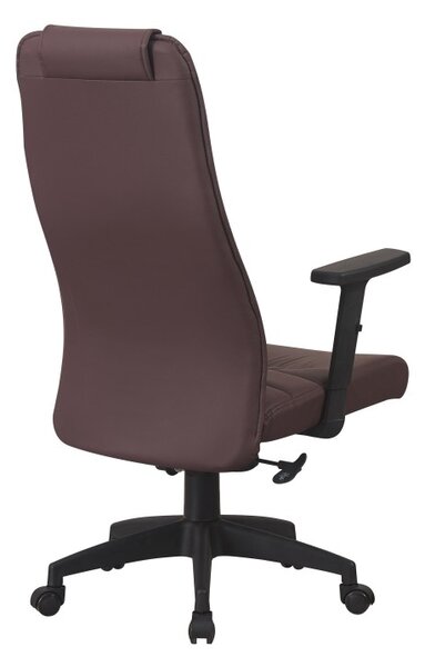 Scaun directorial, pivotant la 360 grade, inaltime reglabila 116-126 cm, maxim 150 kg, tapiterie PVC, maro