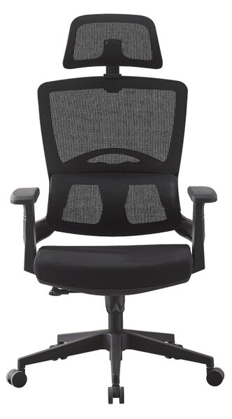 Scaun ergonomic de birou, suport lombar integrat, reglare inaltime, pivotant la 360 grade, maxim 120 kg, negru
