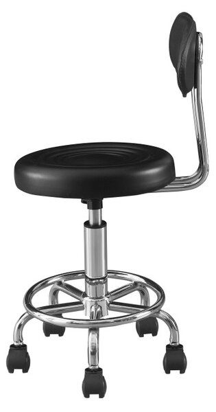 Set 2 scaune ergonomice fara manere, baza cromata, reglabil pe inaltime, polipropilena, negru