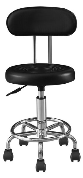 Set 2 scaune ergonomice fara manere, baza cromata, reglabil pe inaltime, polipropilena, negru
