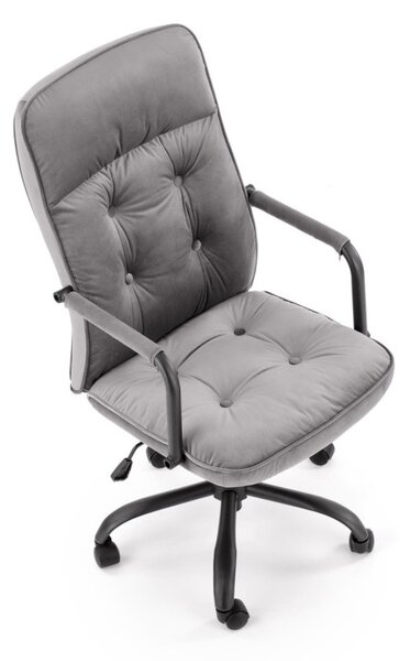 Scaun de birou Colin, ergonomic, inaltime reglabila 102-110 cm, metal si tapiterie textila, functie blocare, gri