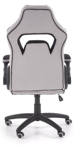 Scaun ergonomic de gaming, inaltime si cotiere reglabile, roti cauciucate, spatar matlasat, negru/gri