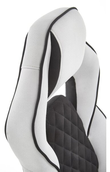 Scaun ergonomic de gaming, inaltime si cotiere reglabile, roti cauciucate, spatar matlasat, negru/gri