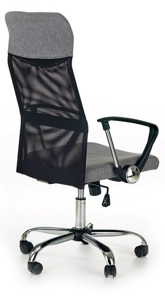 Scaun modern de birou, ergonomic, reglabil pe inaltime, functie blocare si balansare, mesh, baza metal, roti mobile, negru/gri