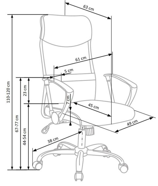 Scaun modern de birou, ergonomic, reglabil pe inaltime, functie blocare si balansare, mesh, baza metal, roti mobile, negru/gri