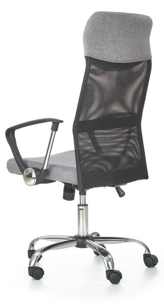 Scaun modern de birou, ergonomic, reglabil pe inaltime, functie blocare si balansare, mesh, baza metal, roti mobile, negru/gri