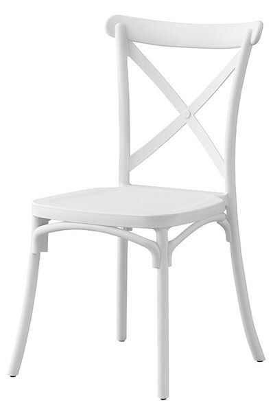 Scaun de bucatarie, stil clasic, inaltime 88 cm, latime 43 cm, alb