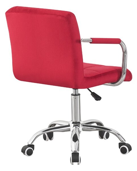 Scaun copii rosu, manere cromate, inaltime reglabila 78-90 cm