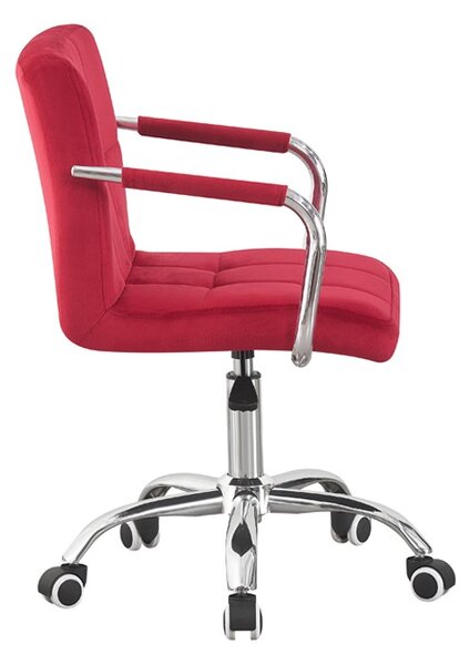 Scaun copii rosu, manere cromate, inaltime reglabila 78-90 cm