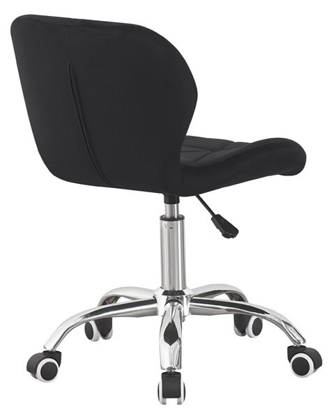 Scaun de birou tapitat, rotativ, stil scandinav, reglare inaltime 72-84 cm, latime 47.5 cm, catifea neagra