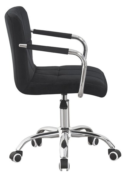 Scaun de birou/conferinta, tapiterie catifea, inaltime 78-90 cm, roti pivotante, maxim 120 kg, negru