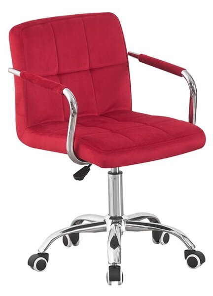 Scaun copii rosu, manere cromate, inaltime reglabila 78-90 cm