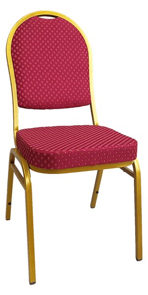 Scaun, stivuitor, ţesătură roşie /vopsea aurie, JEFF 3 NEW