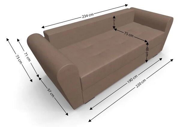 Canapea Extensibila Lacrima Mini, Maro