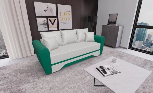 Canapea Extensibilă Atlanta Bonell Mini, Bej Deschis/Verde