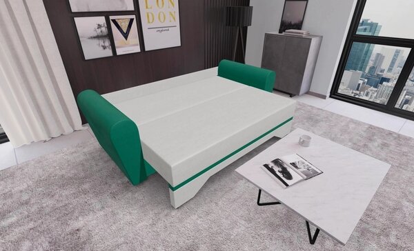 Canapea Extensibilă Atlanta Bonell Mini, Bej Deschis/Verde
