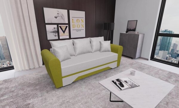 Canapea Extensibilă Atlanta Bonell Mini, Bej Deschis/Verde Deschis