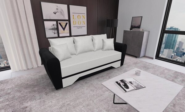 Canapea Extensibilă Atlanta Bonell Mini, Bej Deschis/Negru