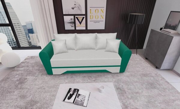Canapea Extensibilă Atlanta Bonell Mini, Bej Deschis/Verde