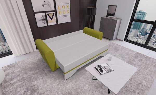Canapea Extensibilă Atlanta Bonell Mini, Bej Deschis/Verde Deschis