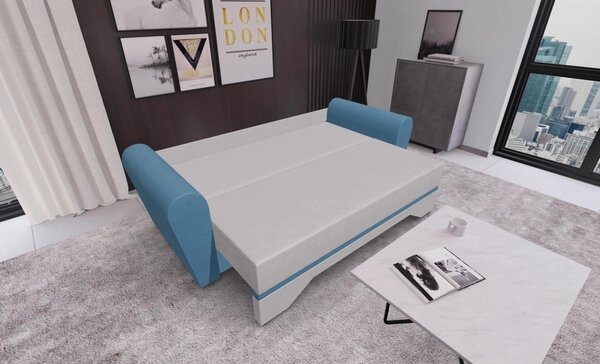Canapea Extensibilă Atlanta Bonell Mini, Bej Deschis/Albastru