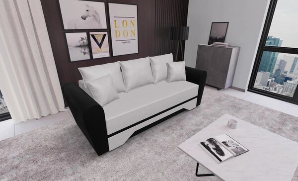 Canapea Extensibilă Atlanta Bonell Mini, Bej deschis/Negru