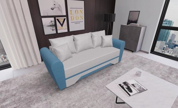 Canapea Extensibilă Atlanta Bonell Mini, Bej Deschis/Albastru