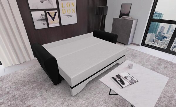 Canapea Extensibilă Atlanta Bonell Mini, Bej deschis/Negru