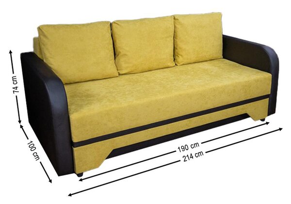 Canapea Extensibilă Corina Bonell Mini, Mustar