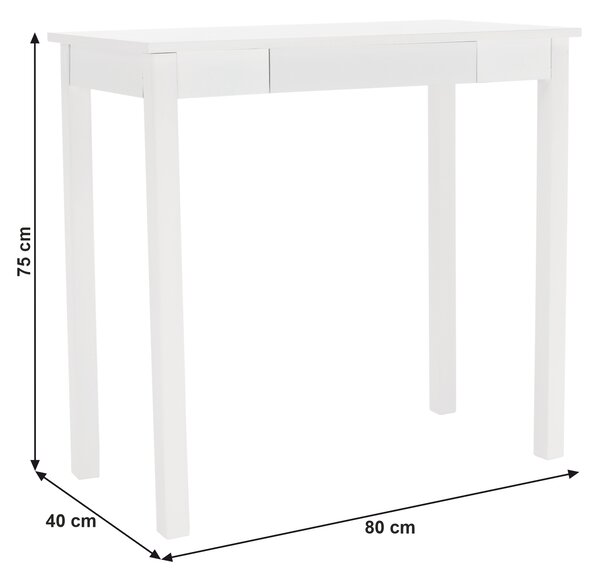 Consola AMYNTAS, alb, 80x40x75 cm