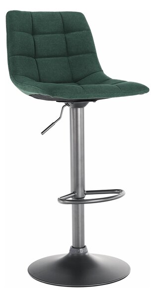 Scaun bar LAHELA, verde/negru, stofa clasica/metal, 44x50x91/112 cm