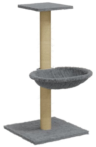 Ansamblu de pisici, stâlp din funie sisal, gri deschis, 74 cm