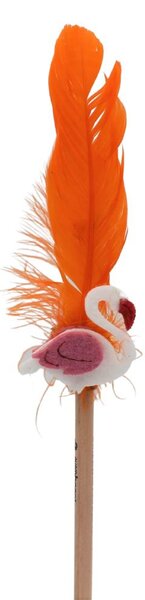 Creion figurina Flamingo pană portocaliu 30 cm