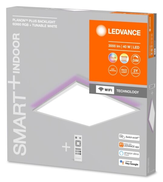 Panou LED RGBW dimabil SMART+ PLANON LED/40W/230V Wi-Fi Ledvance + telecomandă