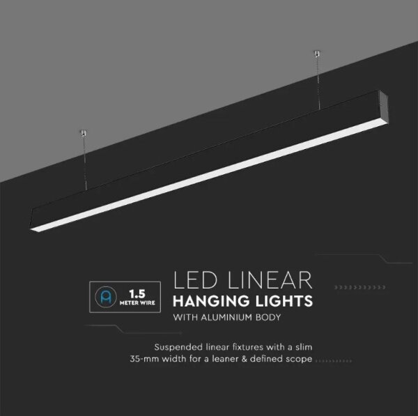 Lustră LED pe cablu SAMSUNG CHIP LED/40W/230V 6400K neagră